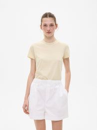 Yellow Striped Cotton T-shirt