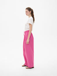Wide-leg Pink Cotton Trousers
