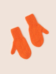 Wool mittens in Orange