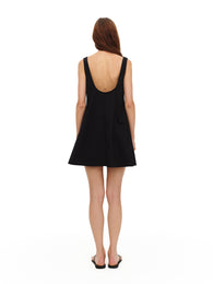 Mini dress with wide straps in Black