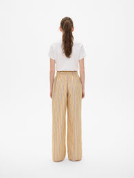 Yellow Striped Cotton Trousers