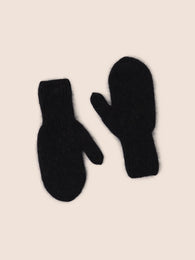Wool mittens in Black