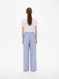 Light Blue Striped Cotton Trousers