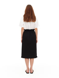 Black midi skirt with ruffles