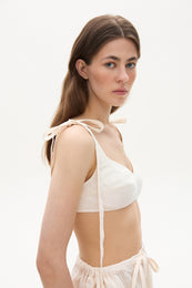 Linen bra tank top creamy