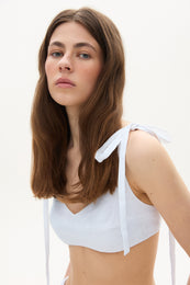 Linen bra tank top white