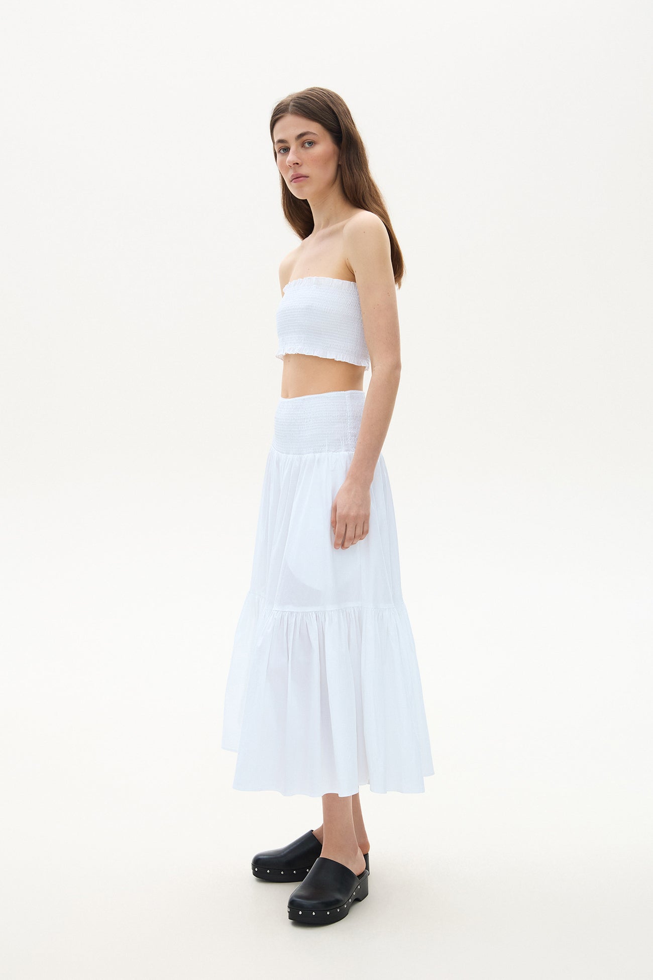 Cotton skirts online white best sale