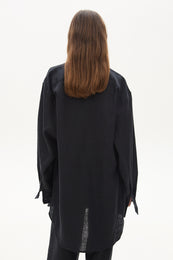 Oversize linen shirt black