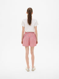 Pink Striped Cotton Shorts