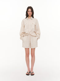 Basic linen shorts ivory