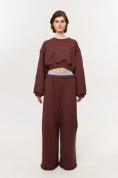 Cropped sweatshirt SS23 brown burgundy