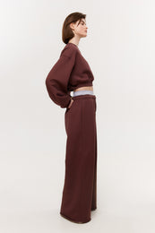 Cropped sweatshirt SS23 brown burgundy