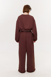 Cropped sweatshirt SS23 brown burgundy