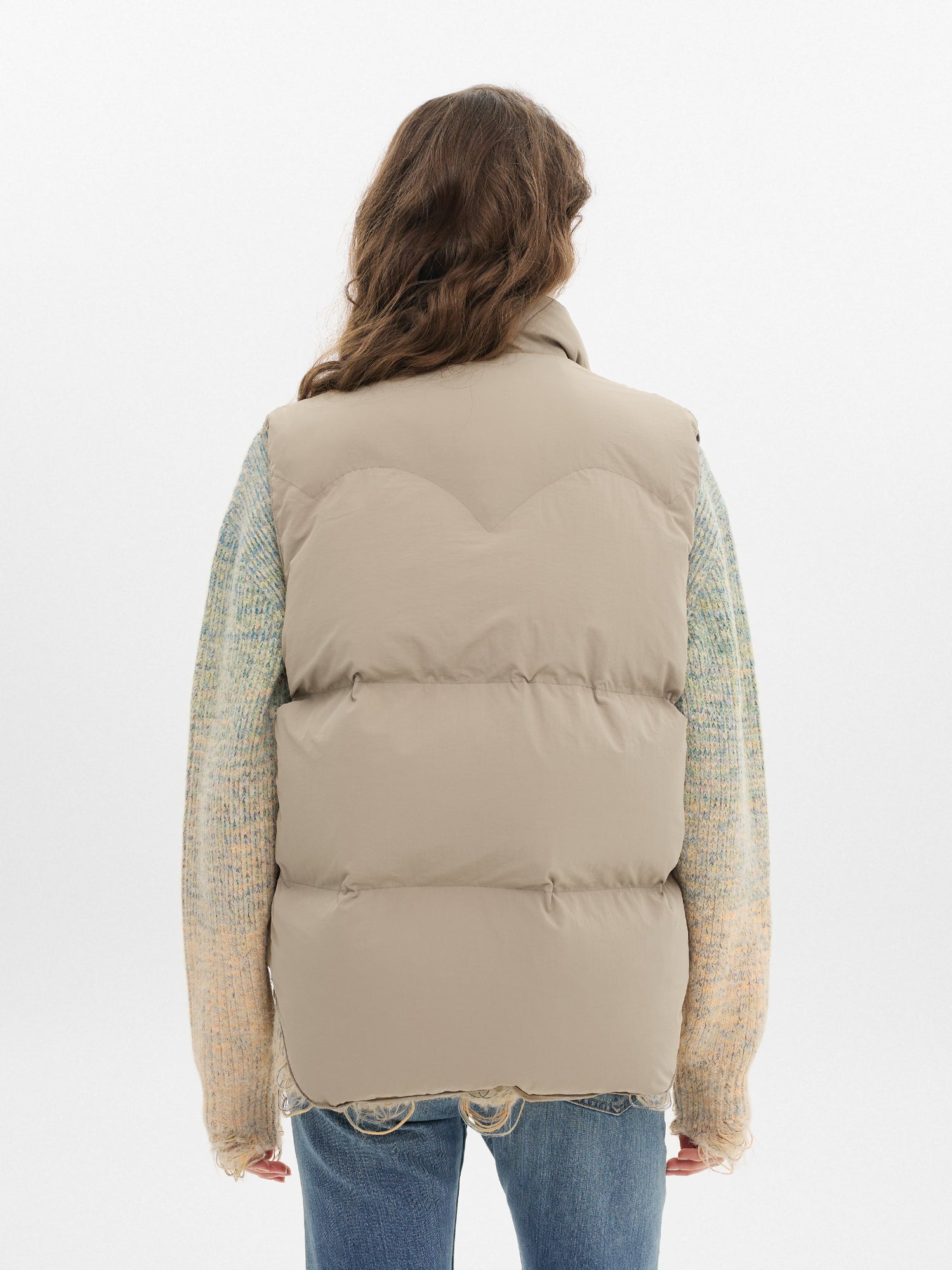 Basic insulated vest in beige