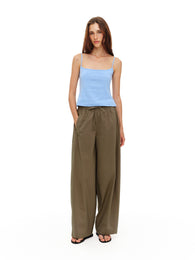 Elastic-waist trousers in Khaki
