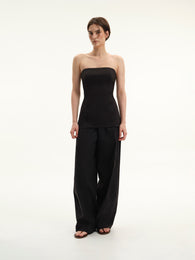 Black Strapless Top