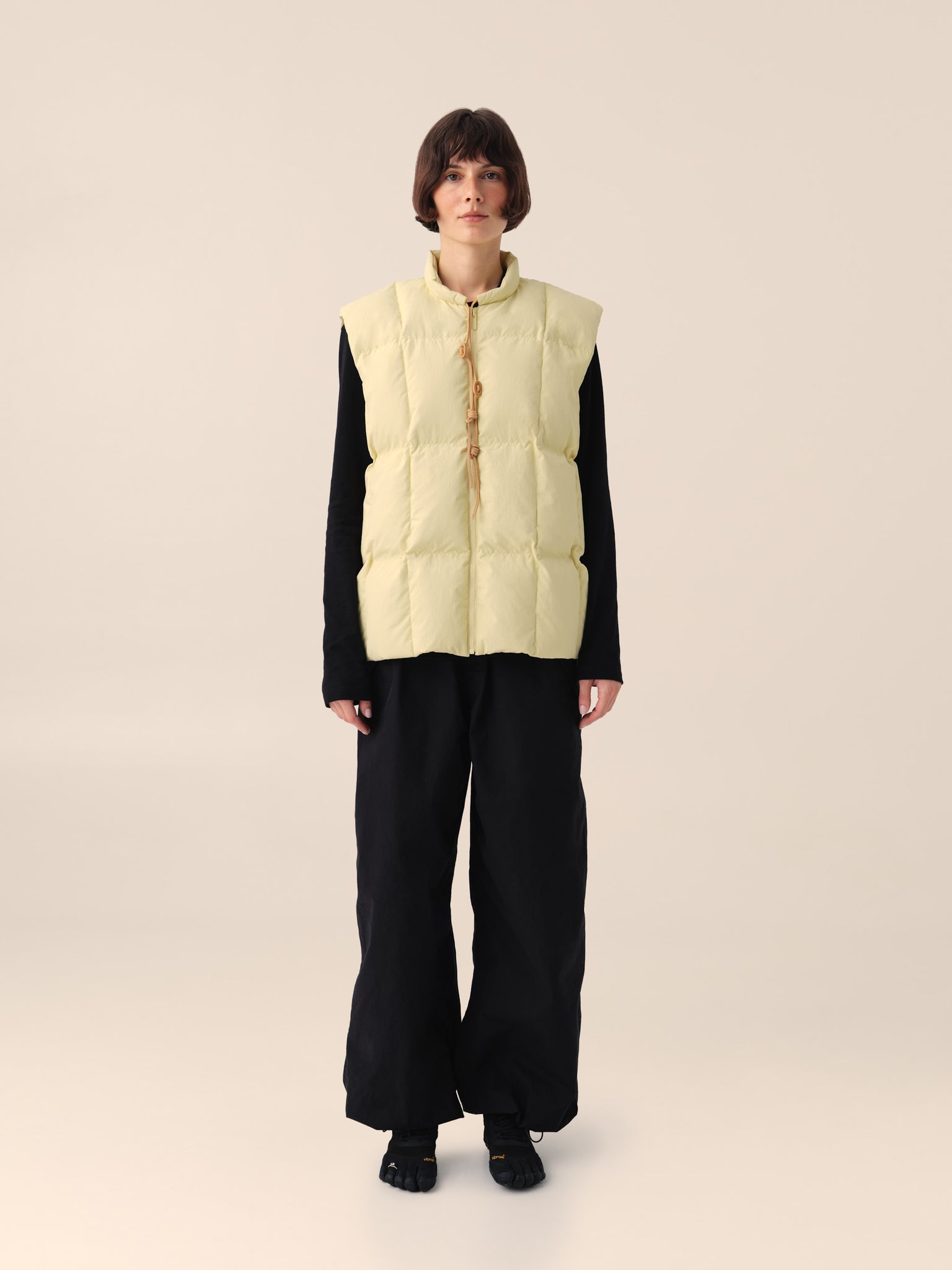 Down Vest in Soft Yellow