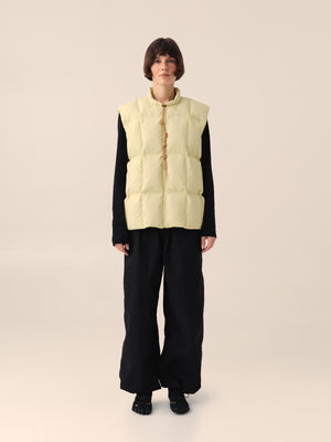 Down Vest in Soft Yellow