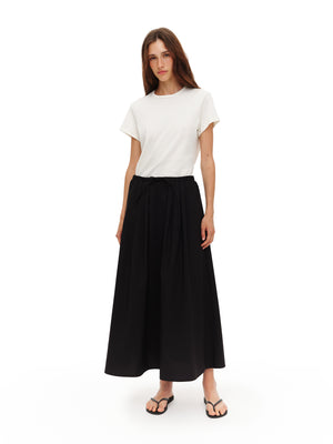 Skirt with elastic waistband in Black