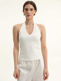 White Halter Top