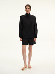 Stand-Collar Jacket in Black