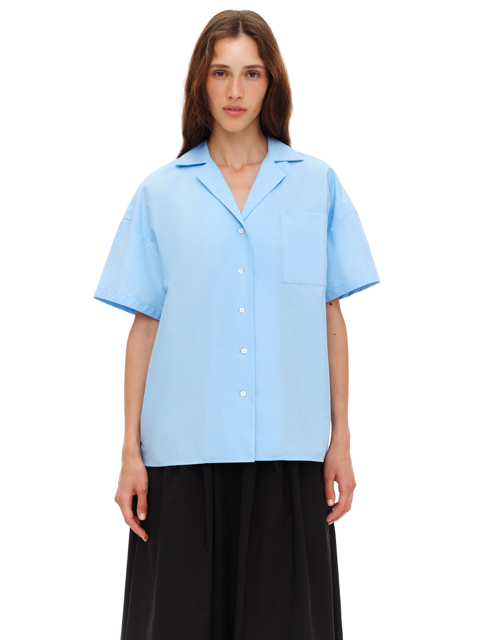 Short-sleeve shirt in Sky Blue