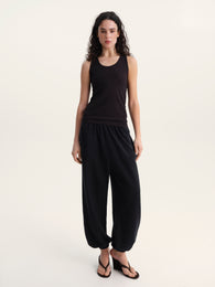 Basic Cotton Tank Top in Black