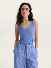 Basic Cotton Tank Top in Blue