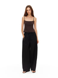 Elastic-waist trousers in Black