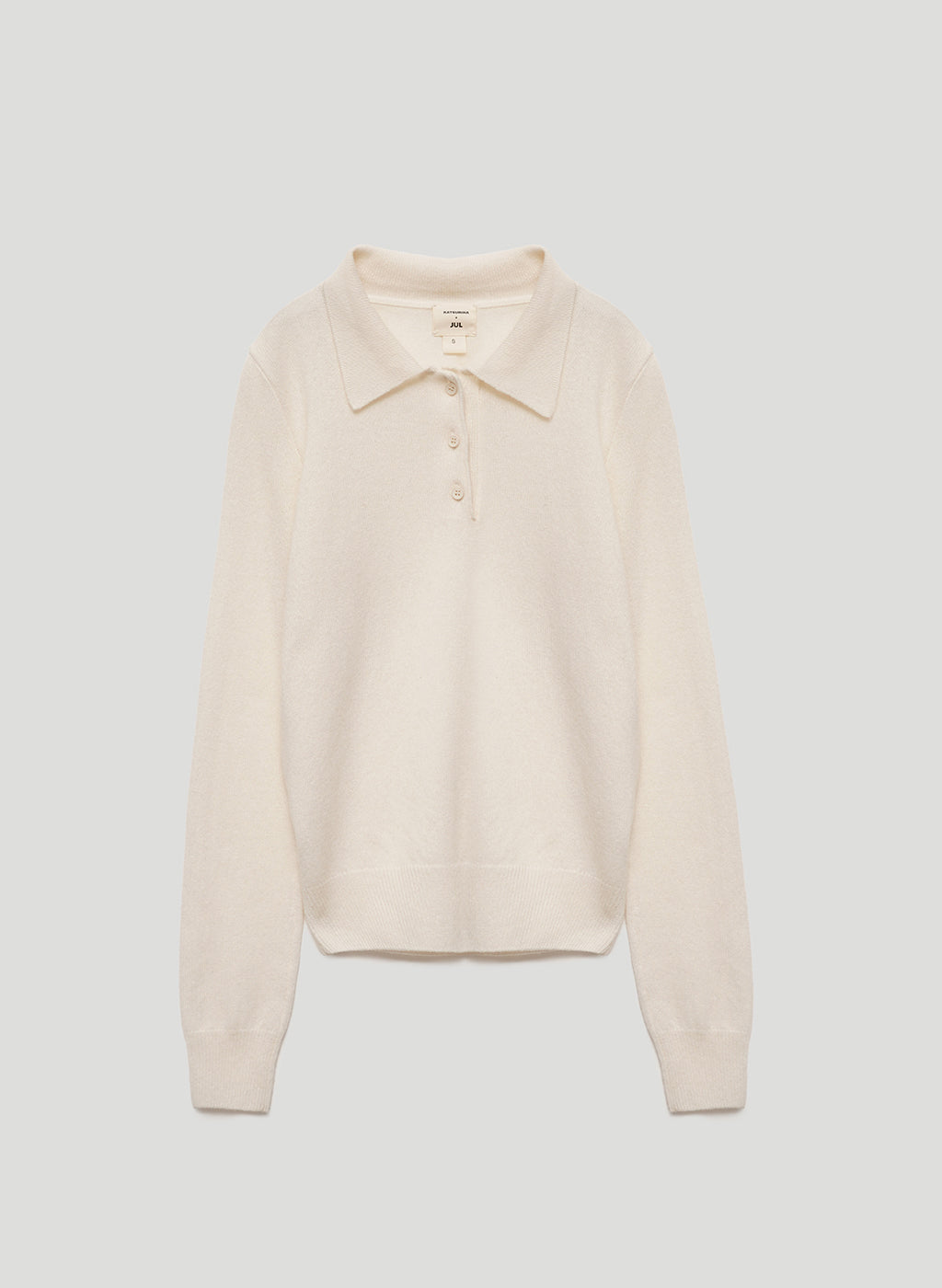 Milk knitted polo sweater with cashmere addition KATSURINA + JUL