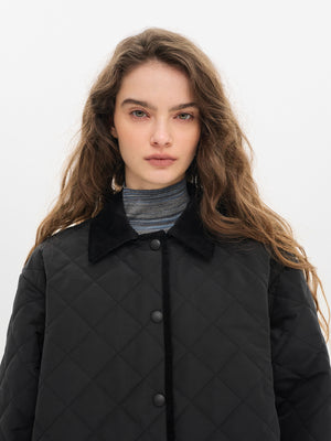 Quilted jacket in black