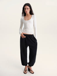 Fitted Silk Top in White