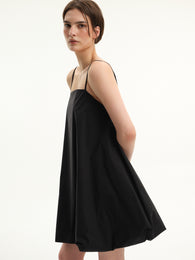Voluminous Black Mini Dress