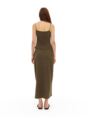 Midi skirt in Khaki