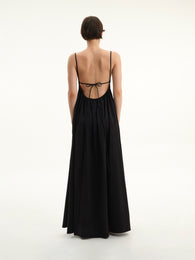 Black Tie-Back Maxi Dress