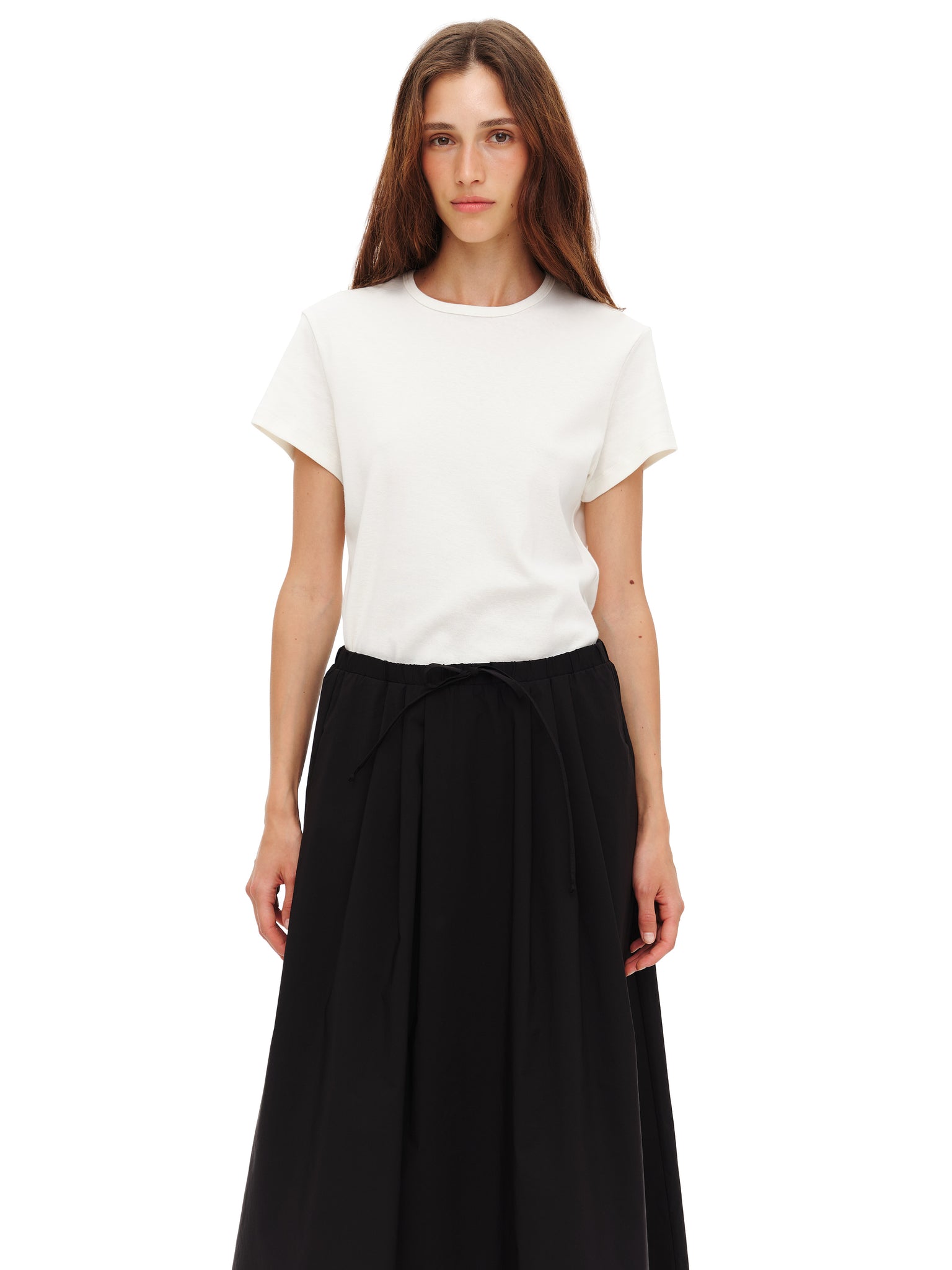 Skirt with elastic waistband in Black