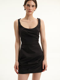 Draped Black Mini Dress