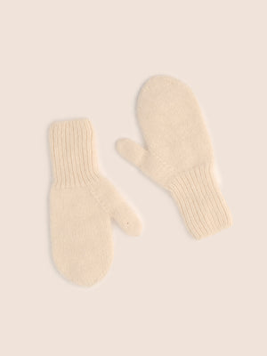 Wool mittens in milk