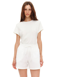 Shorts with an elastic waistband in White