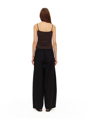 Elastic-waist trousers in Black
