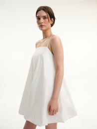 Voluminous White Mini Dress