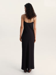 Fine-Strap Maxi Dress in Black