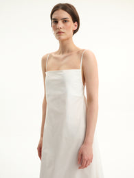 White Tie-Back Maxi Dress