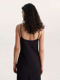Fine-Strap Maxi Dress in Black