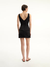 Draped Black Mini Dress