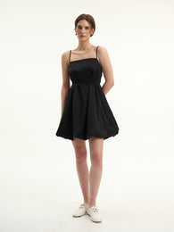 Voluminous Black Mini Dress