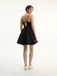 Voluminous Black Mini Dress