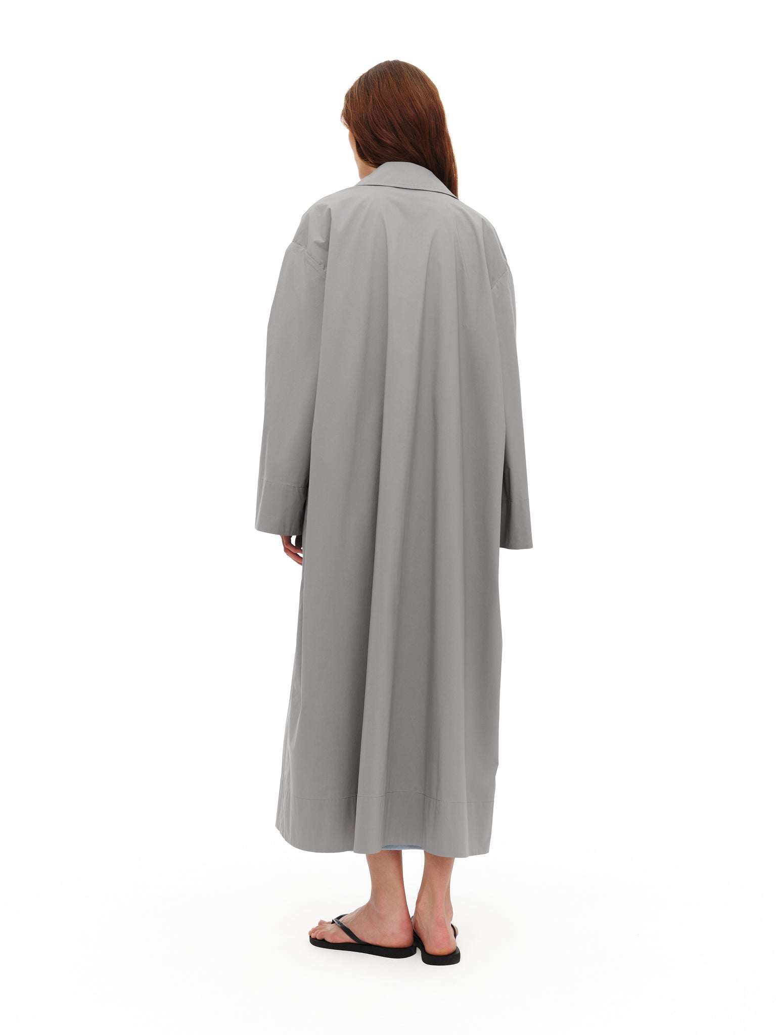 Grey straight-cut trench