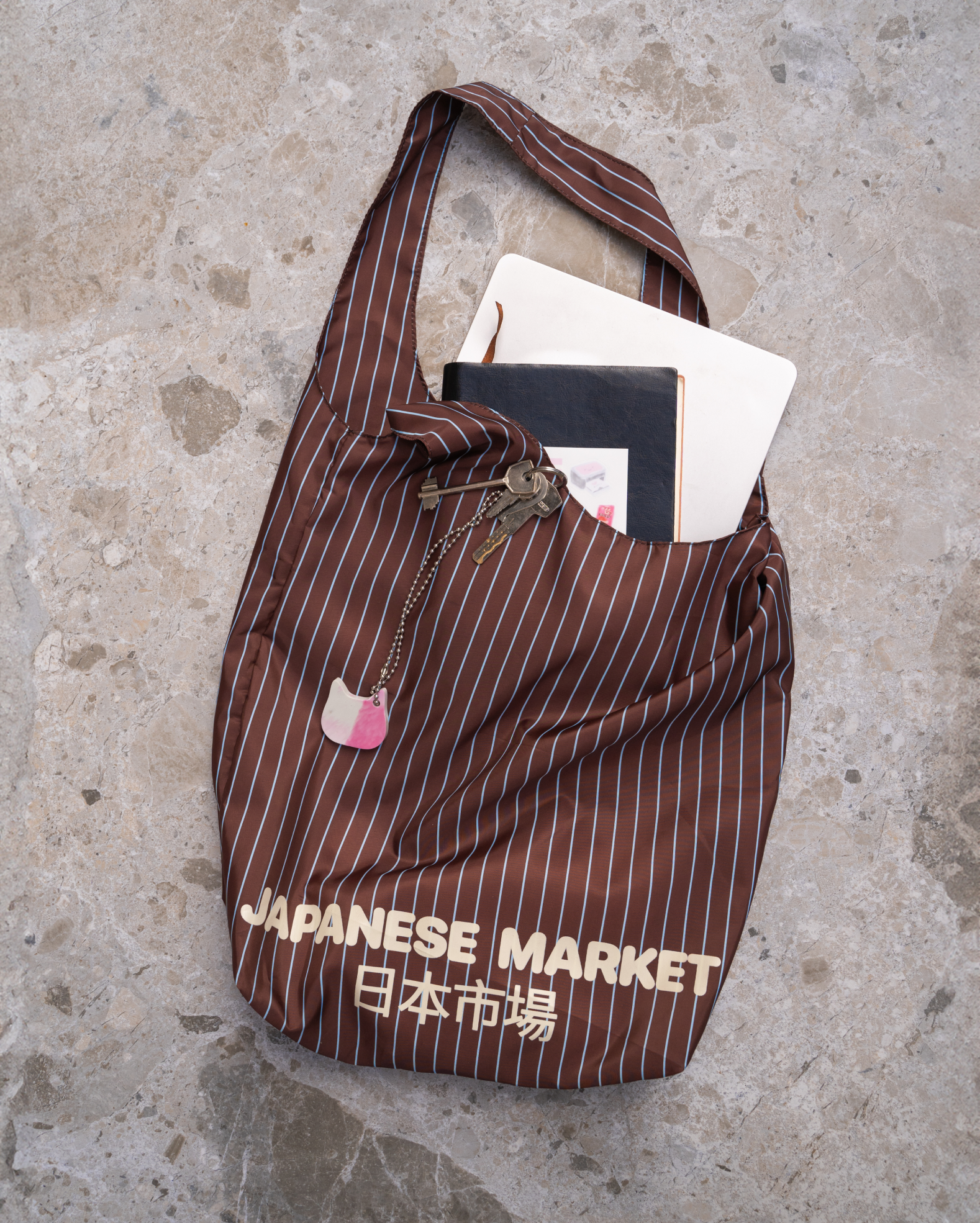 Brown striped shopper "Japanese Market"