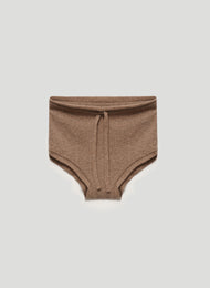 Light brown melange knitted cropped shorts with cashmere addition KATSURINA + JUL